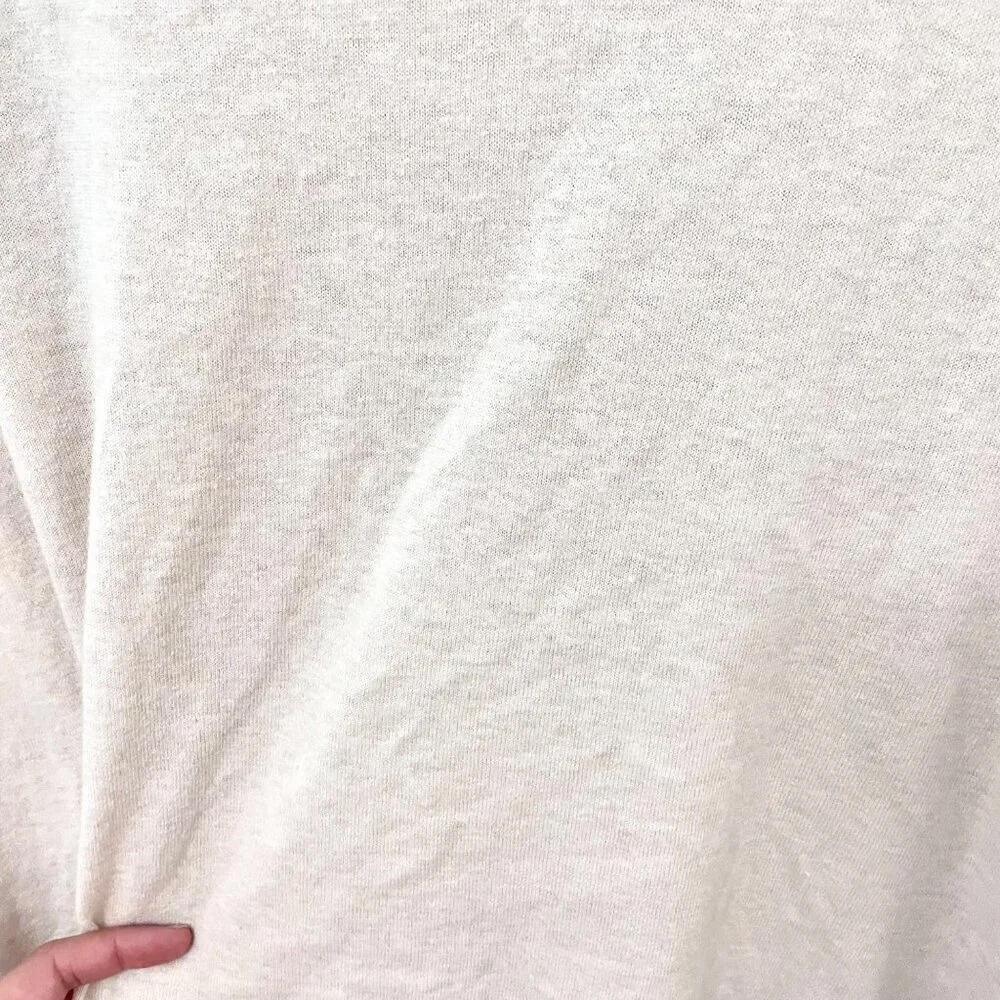 The Reset Ivory Short Sleeve Everyday Cotton Linen Blend Top Size XL - Picture 7 of 7